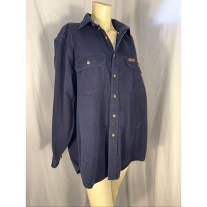 Vintage Carhartt Heavyweight Denim Work Shirt – Men’s Large (100% Cotton, USA Ma